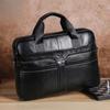 Brand Men's Handbag 100% Leather Briefcase  Large Capacity 14 Inch Laptop Bag Casual Shoulder Crossbody Bag Messenger Bag