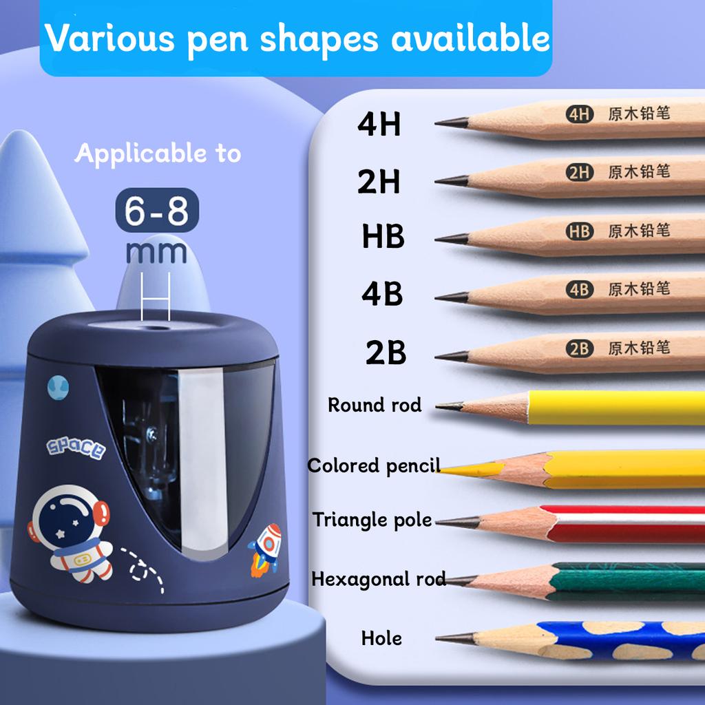 Electric Kawaii Automatic Pencil Sharpener Cartoon Pattern Sticker Children Primary School School Office Stationery Supplies