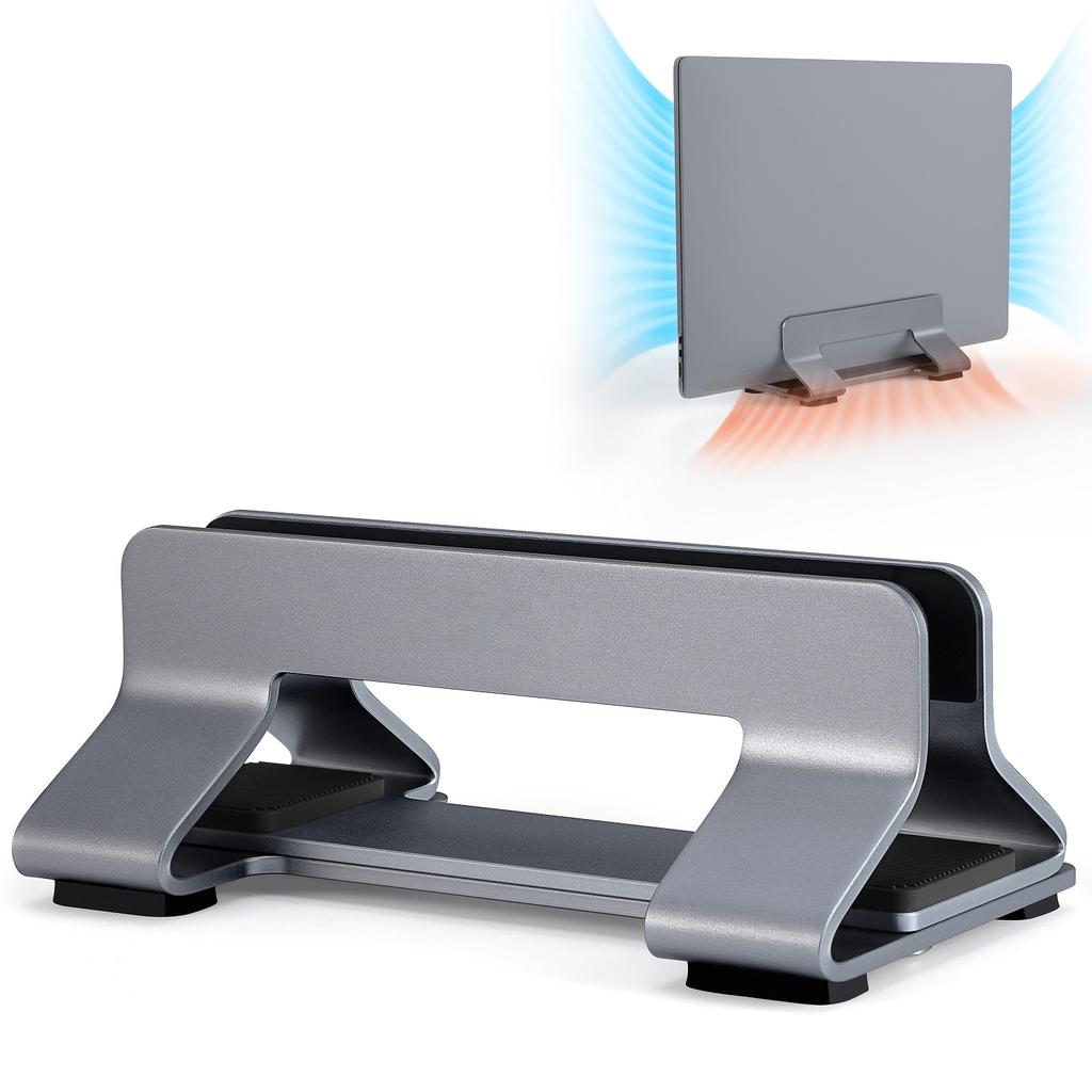 1pc Simple Practical Vertical Laptop Stand Tool-Free Adjustable Laptop Stand Holder Vertical Width From 0.35"-1.6" Support Almost All Laptop