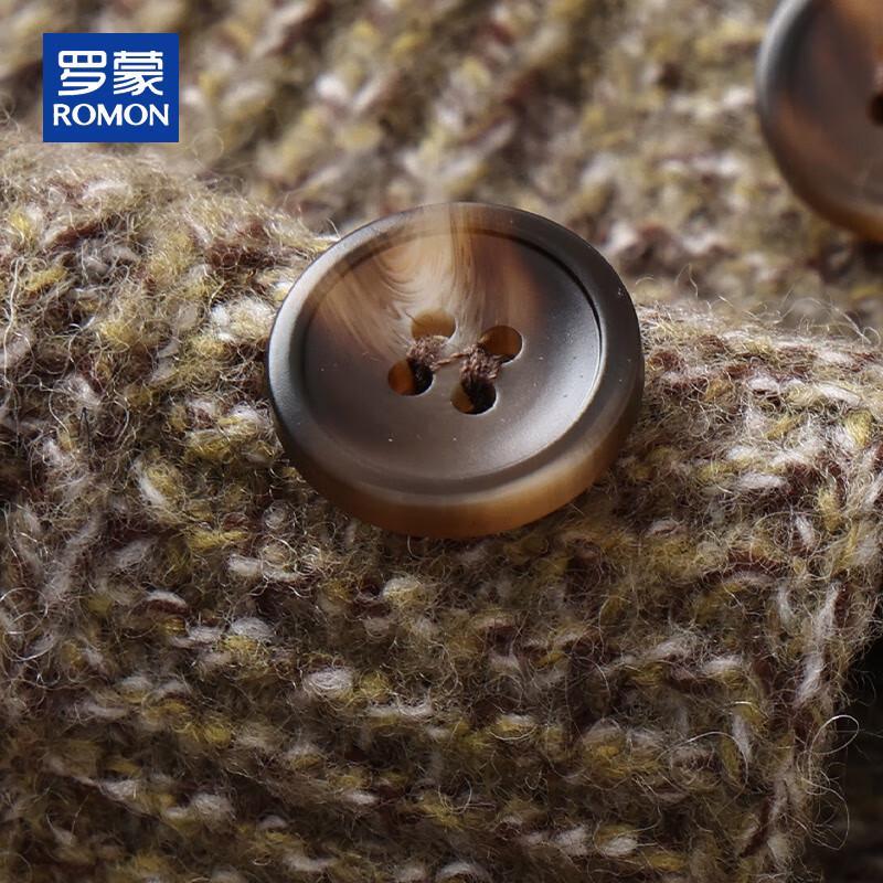 ROMON Men's 100% Pure Wool Button-Down Cardigan Sweater