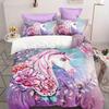 Rainbow Unicorn Duvet Cover Set Queen Size Glitter Rainbow Unicorn Bedding Set for Girls Teens Rainbow Unicorn Comforter Cover