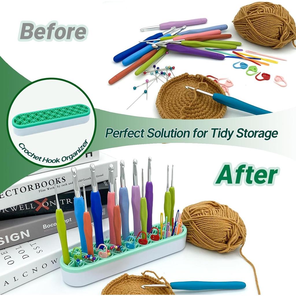 Silicone Crochet Hooks Holder Crochet Hooks Organizer Makeup Brushes Organizer Silicone Pen Holder Crochet Stuff Storage