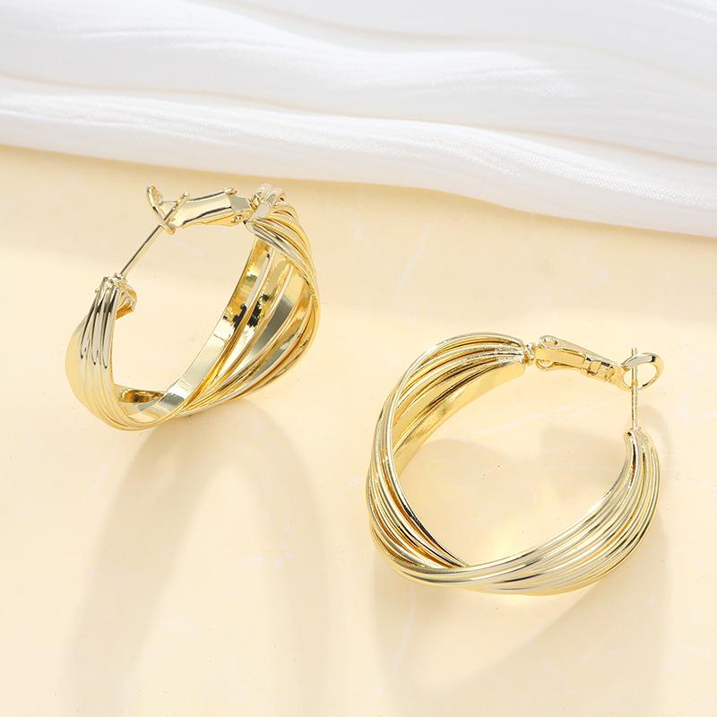 Huazi Style Zircon Stud Earrings for Women - Gold-Plated, Non-Fading Luxury Jewelry