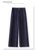 Dark Blue Women's Slim-Fit Crop Straight-Leg Jeans - 2025 New Hot-Selling Spring/Autumn Styles