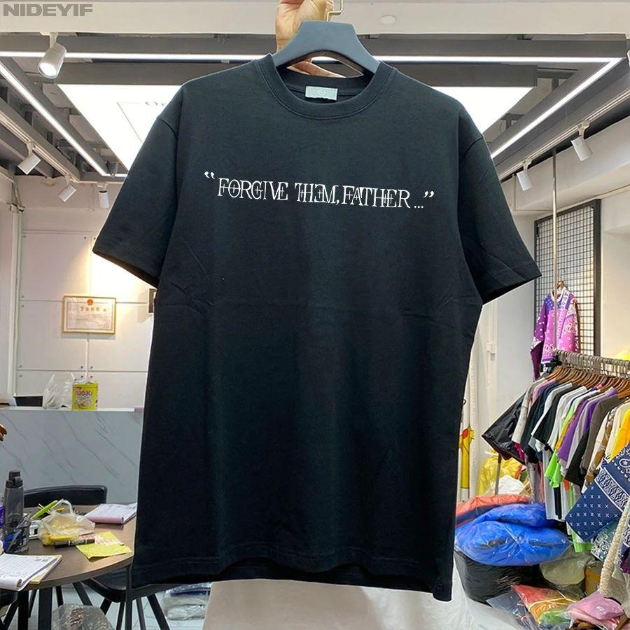 Christliches Religiöses Jesus Vergib ihnen Vater T-Shirt für Männer Frauen Hiphop Streetwear Oberteile Druck T-Shirt CJ2