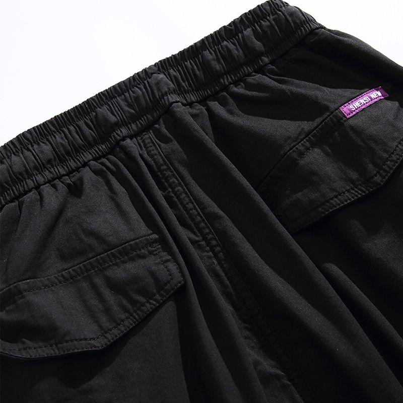 Men's Autumn Japanese Retro Washed Pure Cotton Casual Straight-Leg Pants with Multiple Pockets, Loose Fit Cargo Pants for Export