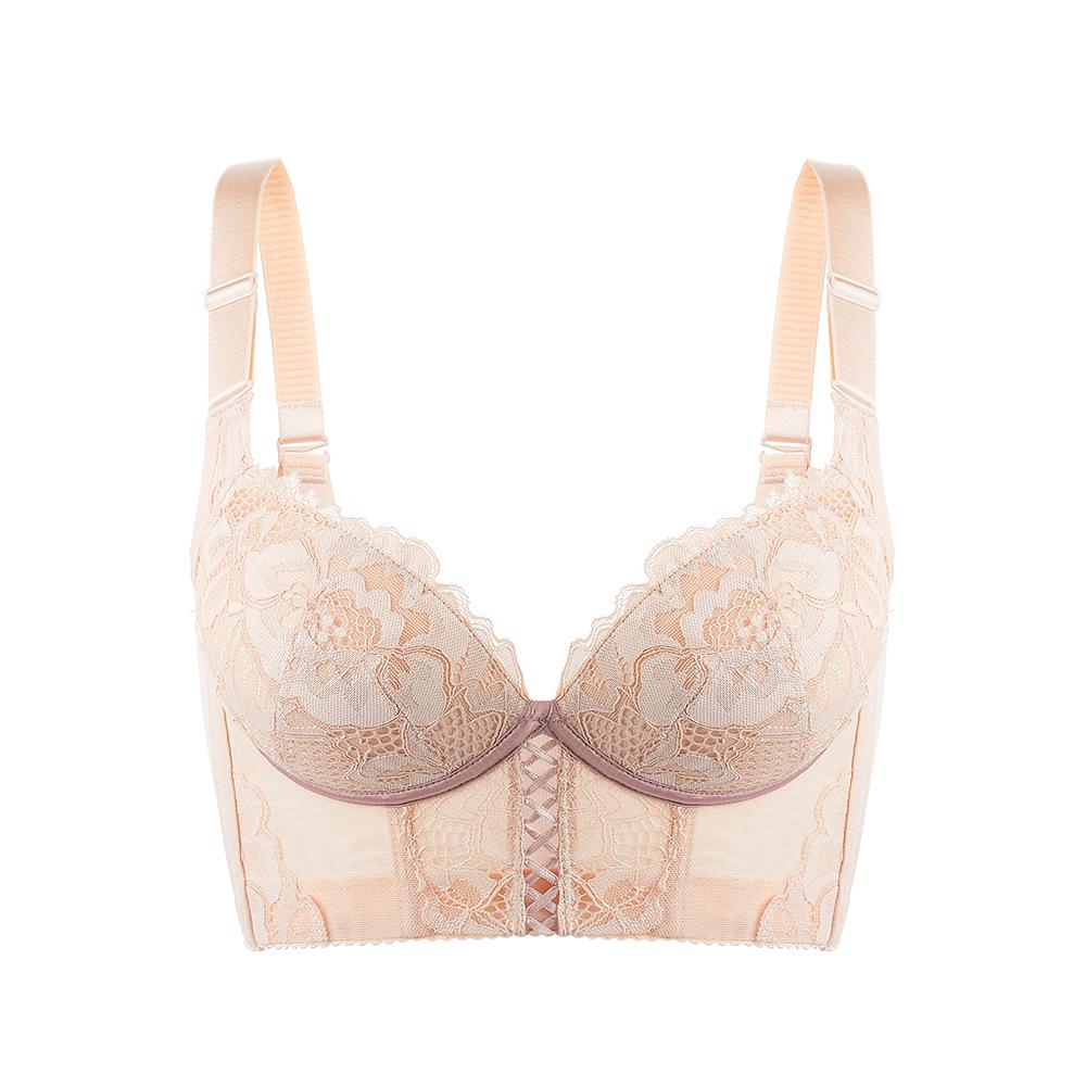 

Эксклюзивный салонный пуш-ап бюстгальтер для женщин - Регулируемый, Дизайн против бокового жира для маленькой груди. 80D розовый/шампанского