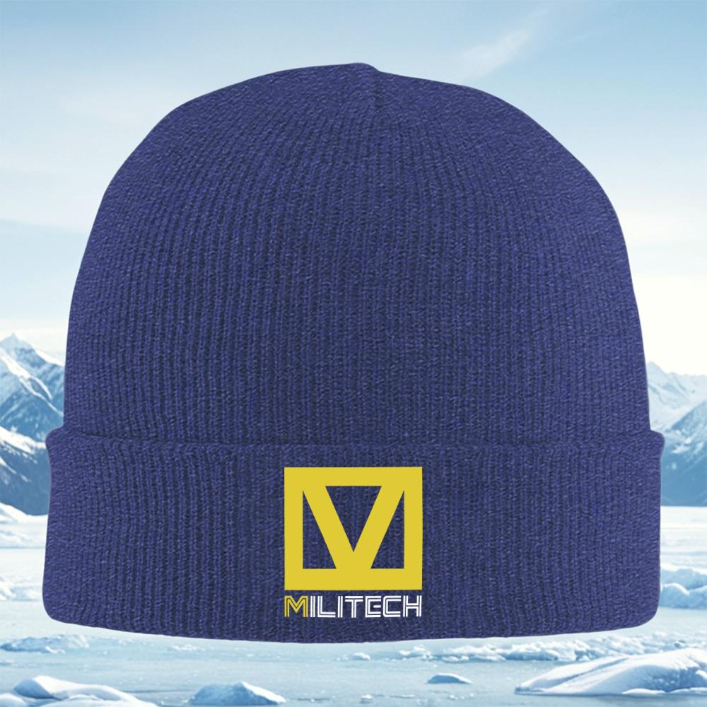 Yellow V Black Background Brand Men Women Unisex Knitted Hat Beanie Pullover Cap Winter Thermal Warm Christmas Outdoor Cycling H