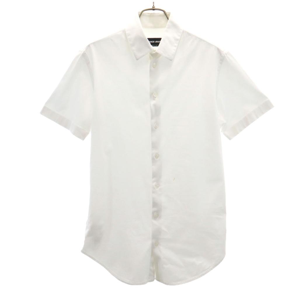 Giorgio Armani Made In Italy Short Sleeve Cotton Shirt 38 White Women Used