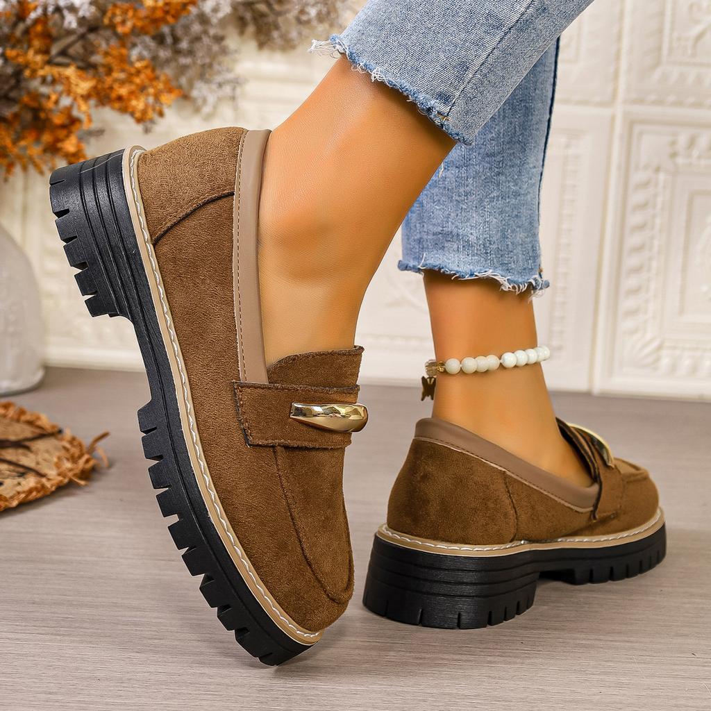 Modische Damenschuhe zum Hineinschlüpfen mit Plateau-Wedges in Übergrößen (36-43): Bequeme, rutschfeste Schuhe zum Hineinschlüpfen, ideal für Herbst und Frühling.