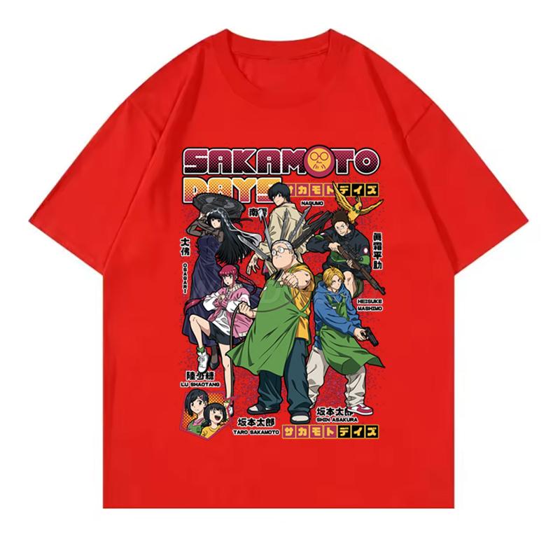 2025 New Design Anime Tshirts Sakamoto Days Short Sleeve Retro Tops Tees Streetwear Unisex Clothing Sakamoto Days Summer Tshirt