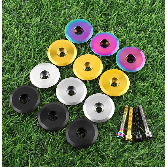 MUQZI Titanium Top Cap MTB Headset Top Cap MTB Road Folding Bike Headset Stem Cover with Titanium Bolt M6 X 35mm