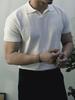 Men's Trendy Korean-Style Solid Color Knitted Polo Shirt