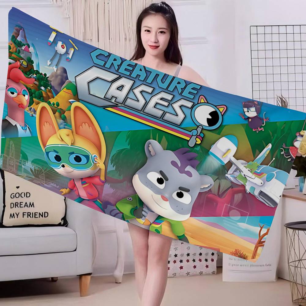 The Creature Cases Anime Bath Towel Microfiber Soft Water Absorbing Breathable For Girl Kids Decorative Cartoon Beach Towel