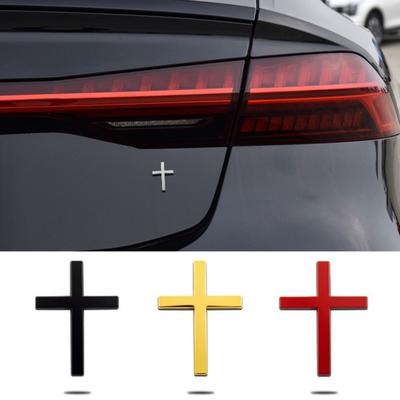2Pcs Christian Sticker Car Exterior 3D Emblem Badge Decals Self-Adhesive Zinc