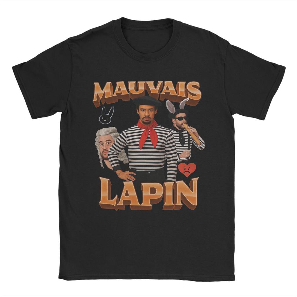 Vintage Bad Bunny T Shirts Unisexs  Pure Cotton Fun TShirt Crewneck  Tees Short Sleeve Clothing Classic