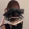 Pearl Large Organza Scrunchies Hair Bands Hair Ties Ponytail Holder Gentle Elastic Oversize Chiffon Scrunchies Bun Hairstyle