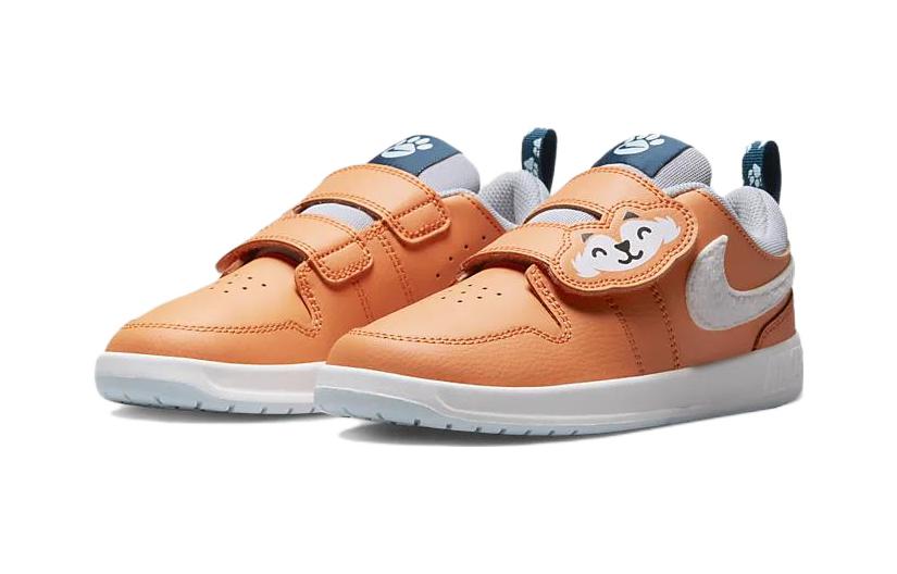 Nike Pico 5 Slip Resistant Cushioning Abrasion Resistant Low top Casual Shoes White Orange Children Aged 3 7 Years Old DQ8372-800