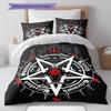 Satan Symbol Pattern Bedding,Quilt Set Quilt Cover Pillowcase Home Birthday Gift (1 * Duvet Cover + 2 * Pillowcase, Without Core)