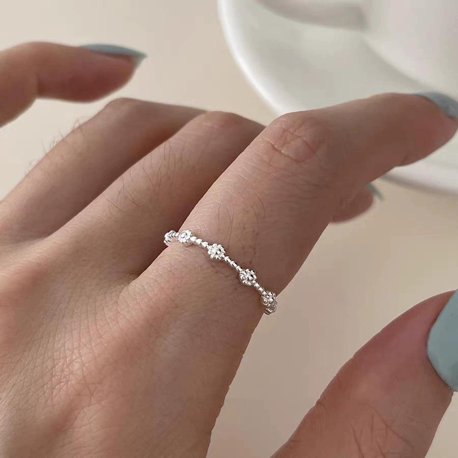 Geometric Handmade Irregular Flower Open Rings For Women Fashion New Jewelry Gift Party Daily Wholesale Anillos