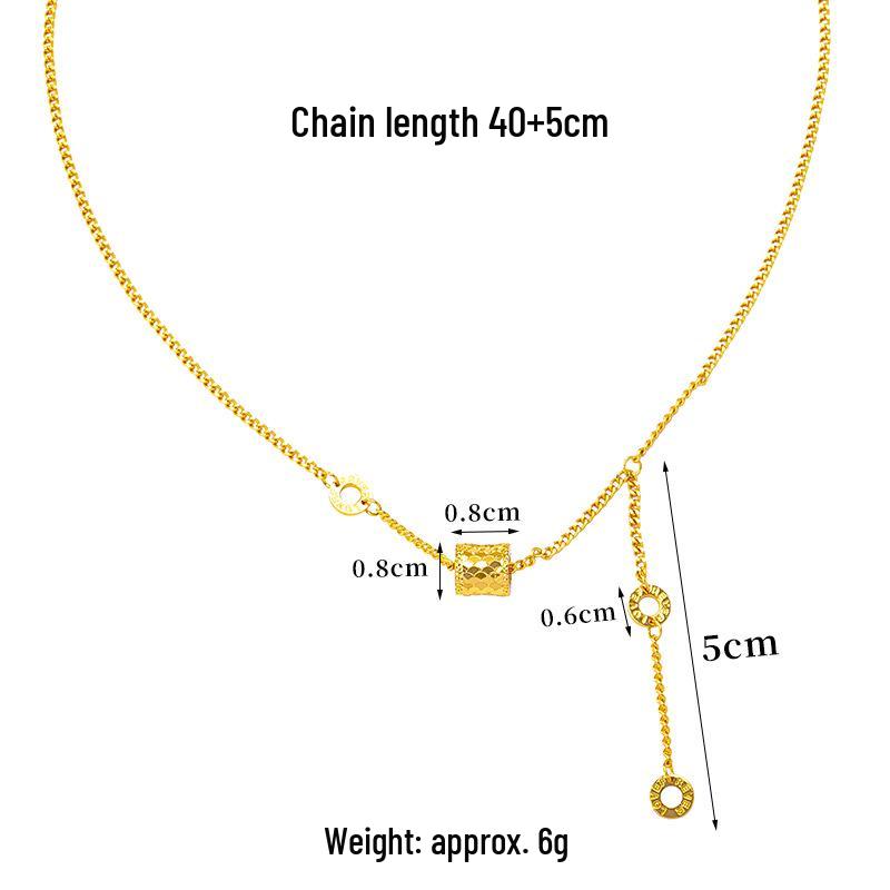 European & American Dragon Scale Waist Tassel Clavicle Chain Women's Sand Gold Necklace - Long-lasting, Colorfast Jewelry.