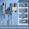 Toilet Spray Gun Set: Dual-Outlet Valve, Booster Water Gun, Feminine Wash