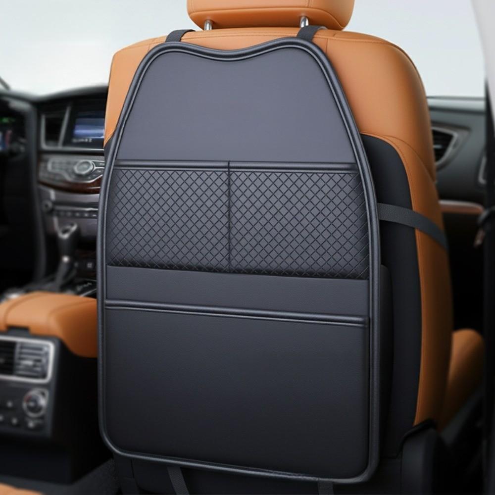 PU Car Seat Protection Cover Tablet Holder Auto Seat Back Storage Bag for Children