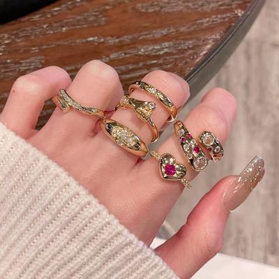 Medieval French Retro High-End Love Open Ring Niche Design Light Luxury Gold Temperament Accessories Women
