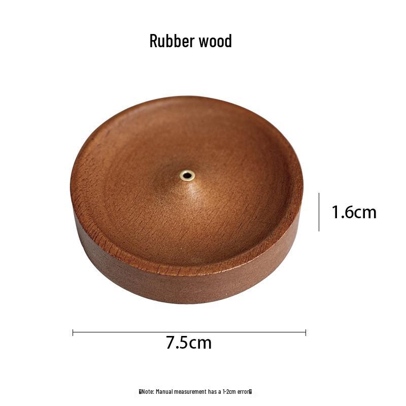 Single-hole wooden incense holder for sandalwood and agarwood, Zen-style indoor burner.