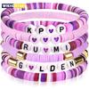 6pcs Korean Pop K-Pop Bracelet Set Multicolor Kpop Group Lettering Jewelry Durable Fan Accessory Concert Cosplay Birthday Gift