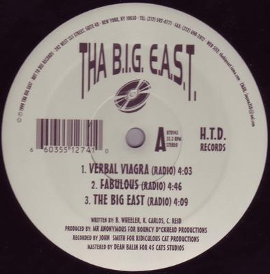 12inch Record THA BIG EAST - Verbal Viagra  HTD143 Hot To Def Reco 1999 US Rap & Hip-Hop/R&B Used