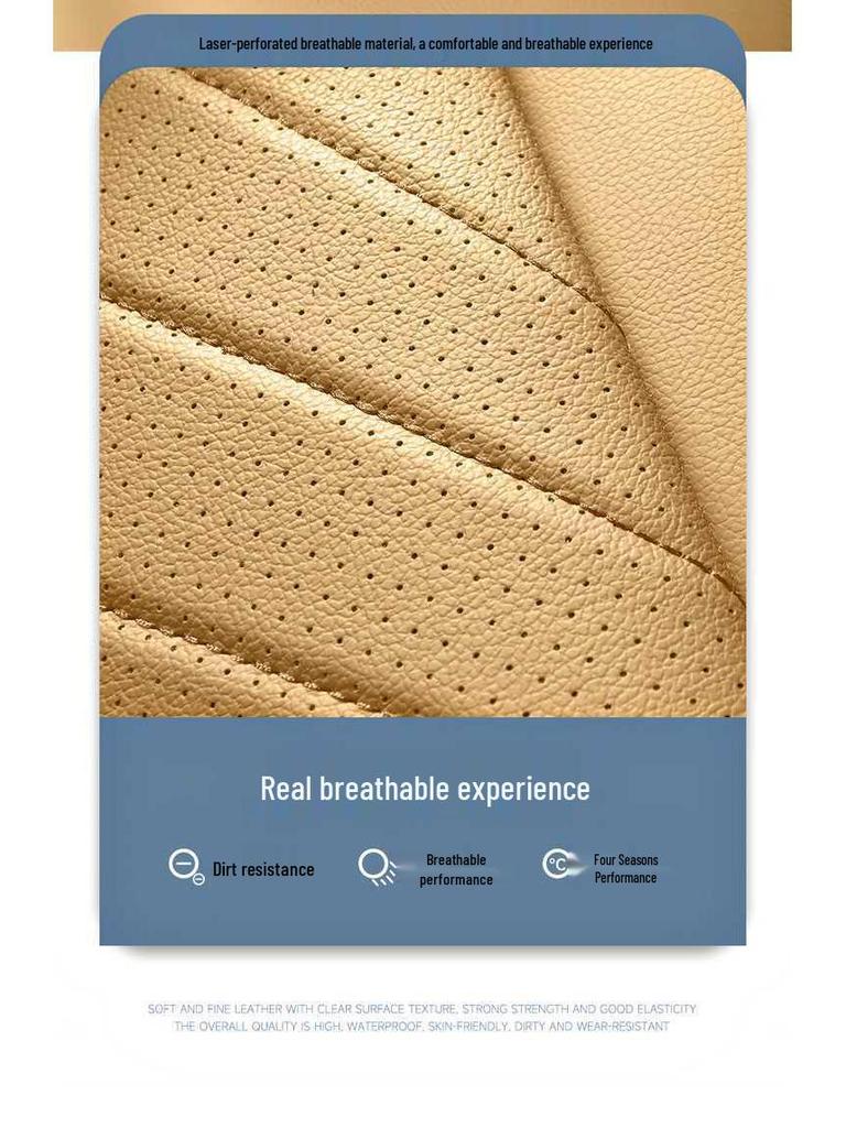 Breathable Perforated Leather Seat Covers for 23-25 Geely Boyue L – Full Coverage, Four-Season Use