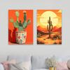 Mexican Cactus Print Colorful Cactus Watercolor Poster Boho Cactus Print Mexico Nature Landscape Botanical Canvas Painting