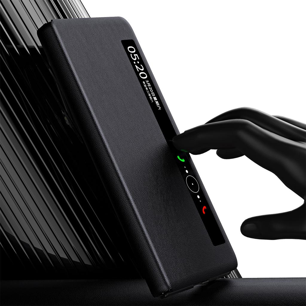 For Honor Magic Vs Ultimate 5G/Magic Vs 5G Magnetic Auto-absorbed View Window PU Leather+PC Phone Case Stand Phone Cover (without Stylus&Pen Slot)