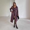 2025 Cross-border European and American Autumn New British Style Thin Casual Fashion Waist Leather Jacket Button Coat
