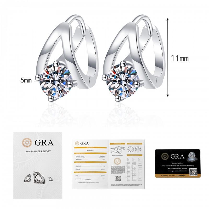 Moissanite Stud Earrings Women Sterling Geometric Irregular Drop INS Style 2025