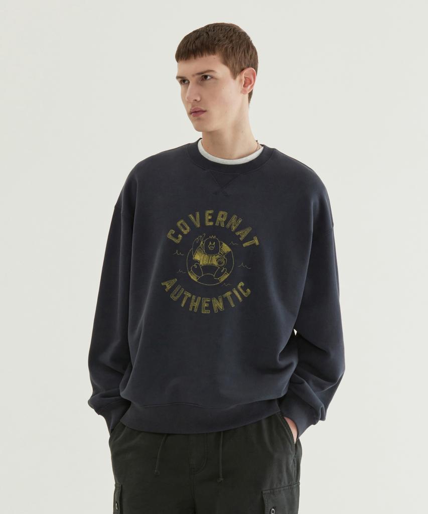 COVERNAT Tube Duck Graphic Sweatshirt Dark Navy