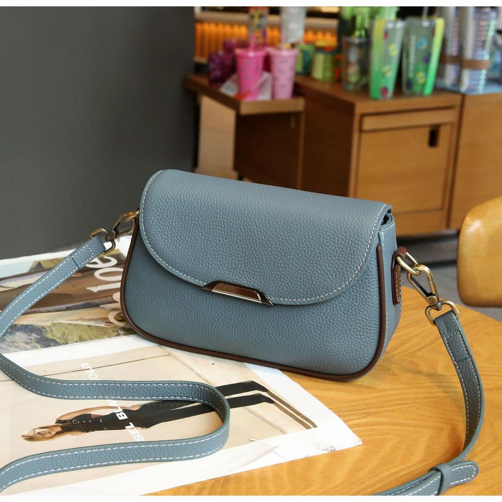 Cowhide Niche Versatile Women's Bag Shoulder Messenger Bag Simple Women's Bag Zipper Shell Bag Cover Bag