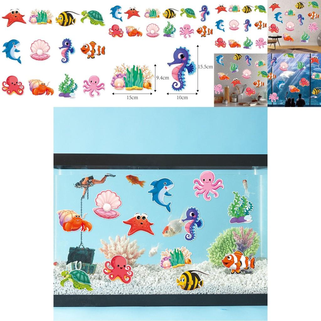 Undersea Birthday Wall Decals For Children With Starfish Turtles Sharks Design And Photo Prop Use