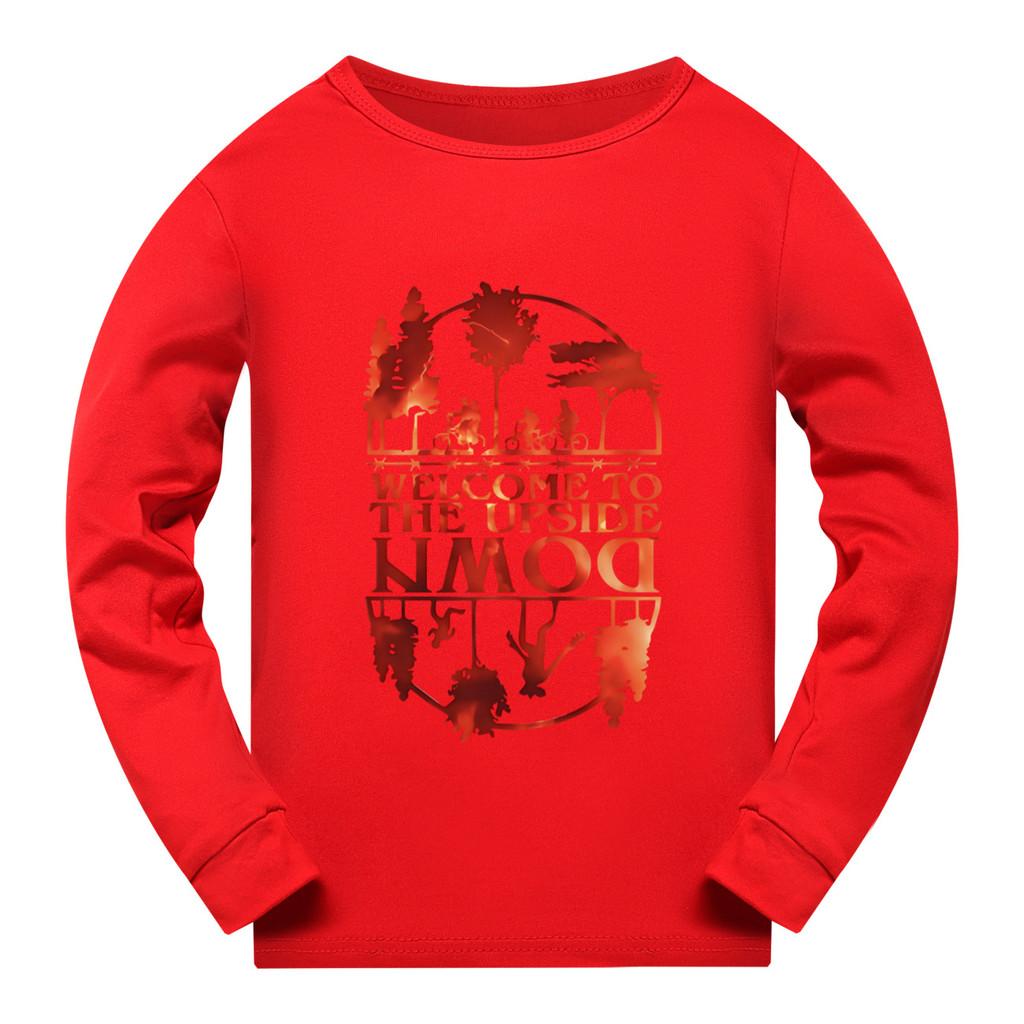 5278 Boys Girls Stranger Print Long Sleeves T-Shirt