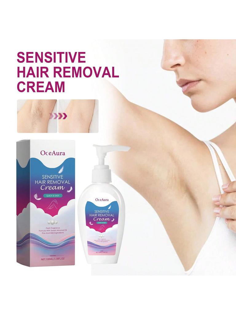 Crème dépilatoire avec 100 ml, douce et non irritante, rend la peau sous les bras, les aisselles et les jambes plus lisse et plus blanche.