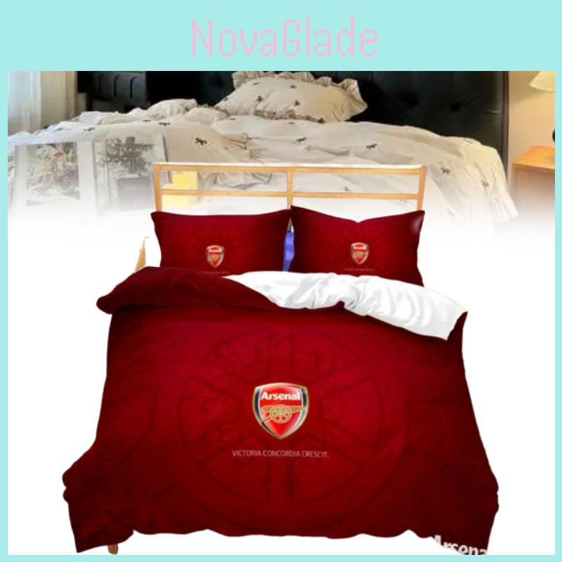 Arsenal Pattern Digital Print Bedding Set With Active Dyeing For Bed Kids Bedroom Decor
