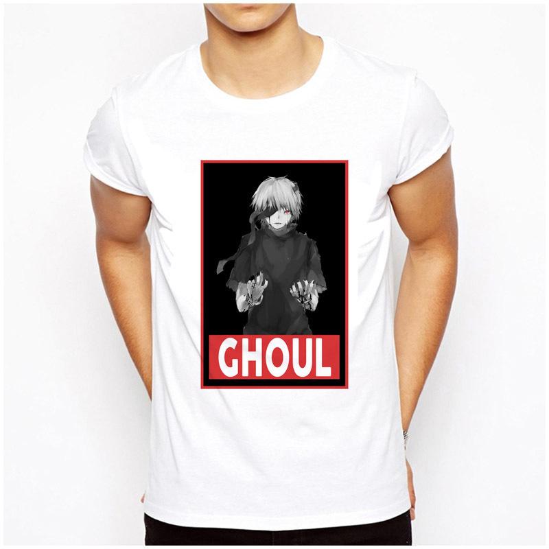 TOKYO GHOUL T Shirt Men Japanese Anime T-Shirt Male KANEKI KEN Print T-shirt Top Tee Clothes M8125