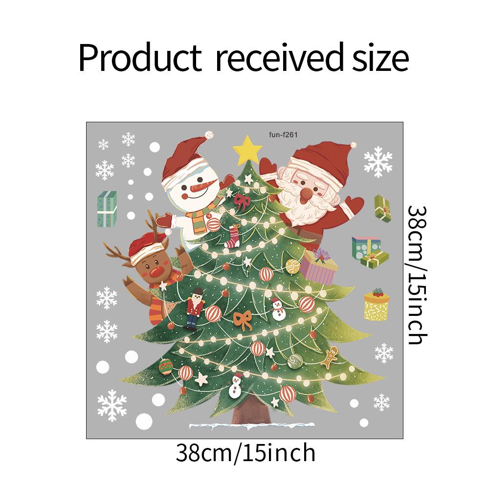 Christmas Tree Gingerbread Man Snowman Home Decoration Glass Windows Window Stickers