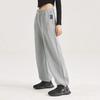 Li Ning Sports Lifestyle Series Solid Color Fleece Loose Sports Pants Women Pants Light-Gray AKLRF66-2