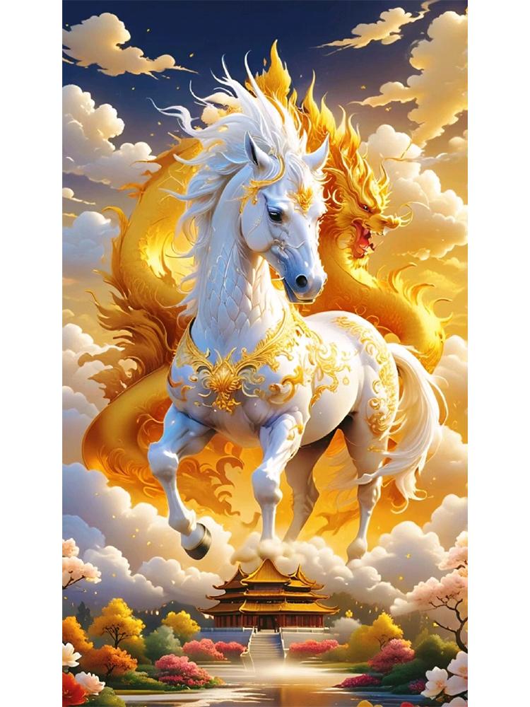 DIY Diamond Painting New Product Dragon Horse Flower Jewelry Embroidery Mosaic Horse Butterfly 5D Cross Embroidery Decoration