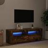 Vidaxl Szafka Pod Tv Z Oświetleniem Led, Przydymiony Dąb, 120X35X40 Cm