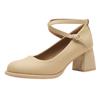 Baikadi Mary Jane Women's Shoes High Heels 2025 Summer New Cheongsam Cross Buckle Strap Thick Heel Single Shoes Women