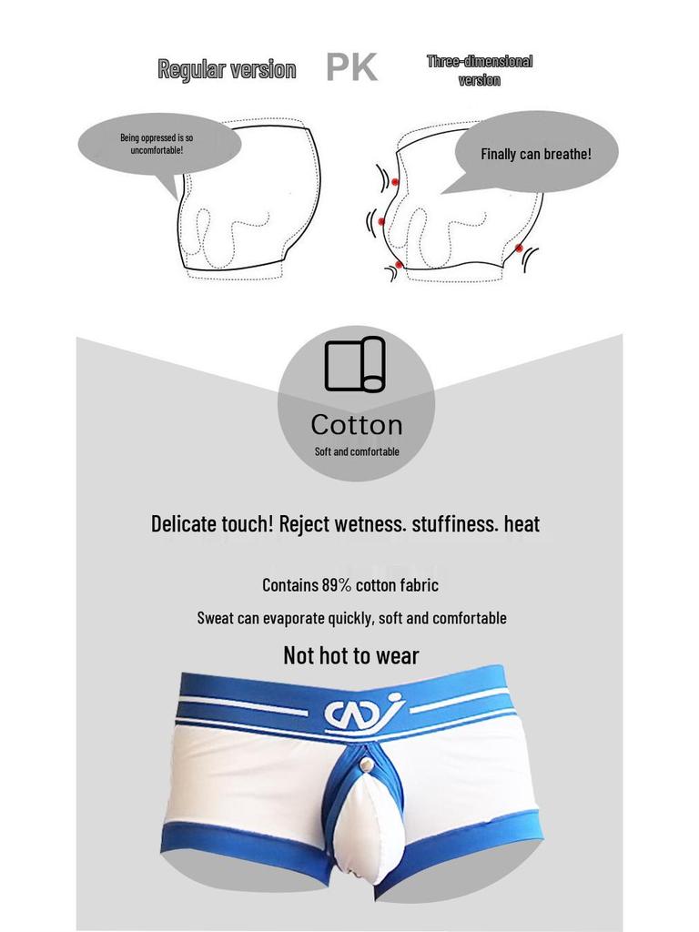 Ανδρικά Ερωτικά Μπόξερ Μπριφ με Ανοιχτό Καβάλο και Θήκη σε Σχήμα U - Σέξι, Ελαφριά και Διαπνέοντα Εσώρουχα.