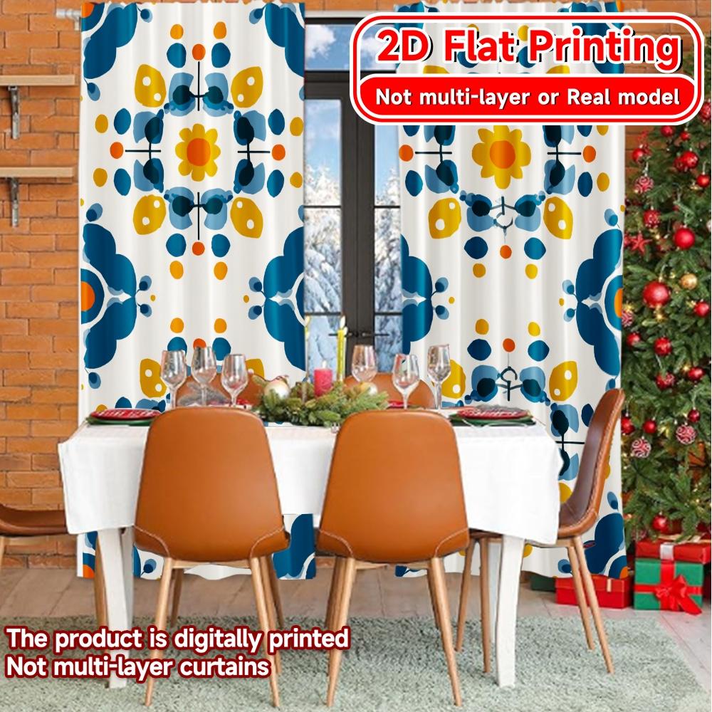 Flat Printing Golden Mosque Garden Chic Window Curtain Durable Polyester Curtains Decorations Outdoor Perfect Set Of 2 Made Washable